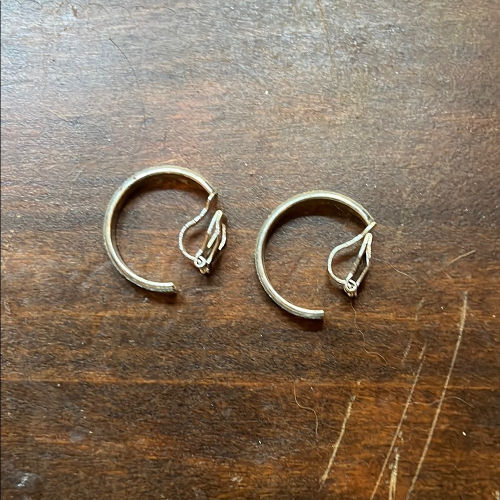 Silver Hoop Glittery Clip-On Earrings